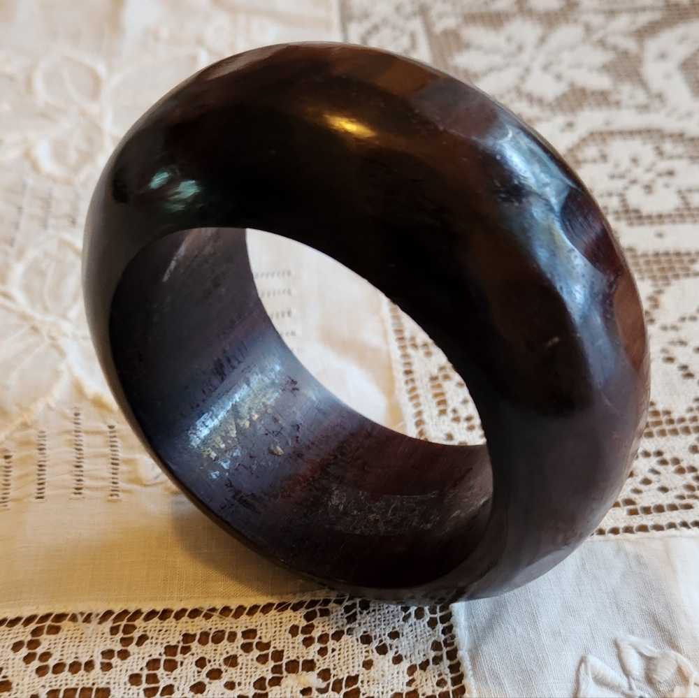 Mahogany Wood Bangle Bracelet